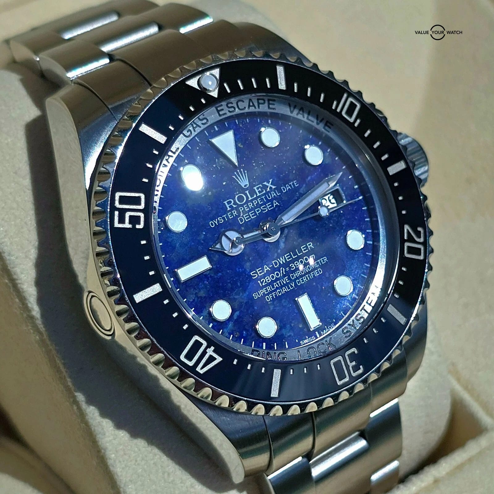 Rolex Sea Dweller Deepsea with Lapis Lazuli stone Dial, ref 116660 w/ box/papers - Image 5