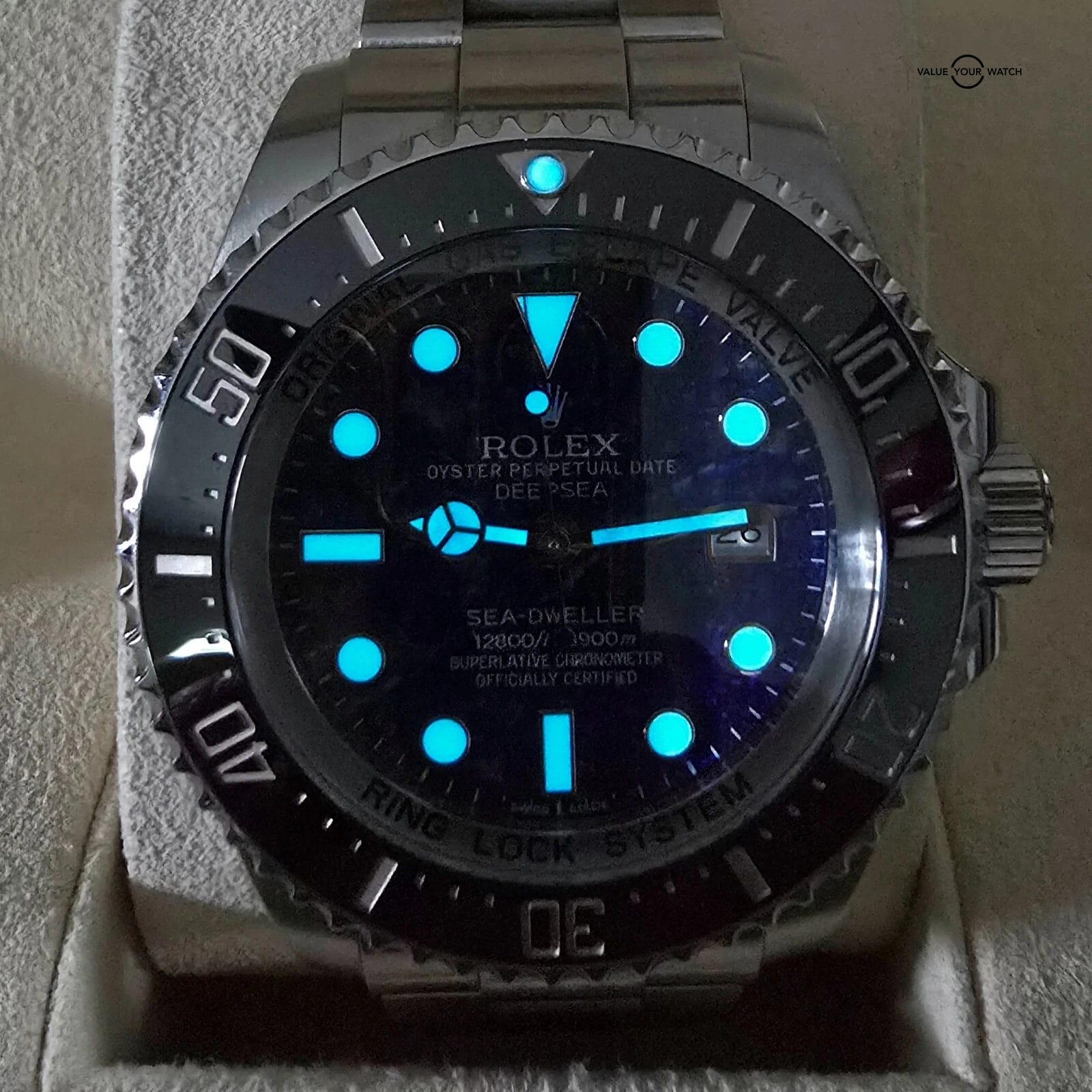 Rolex Sea Dweller Deepsea with Lapis Lazuli stone Dial, ref 116660 w/ box/papers - Image 16