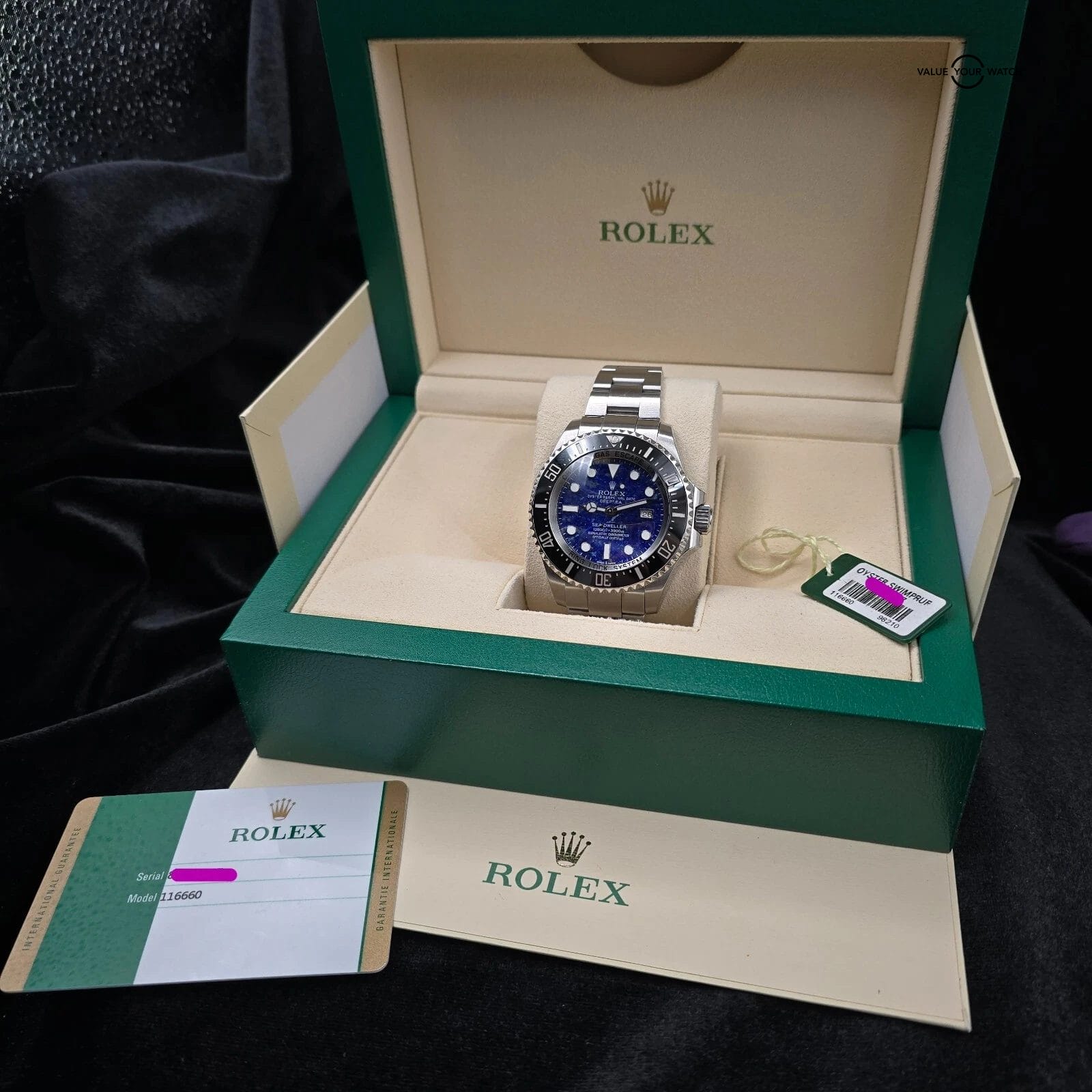 Rolex Sea Dweller Deepsea with Lapis Lazuli stone Dial, ref 116660 w/ box/papers - Image 17