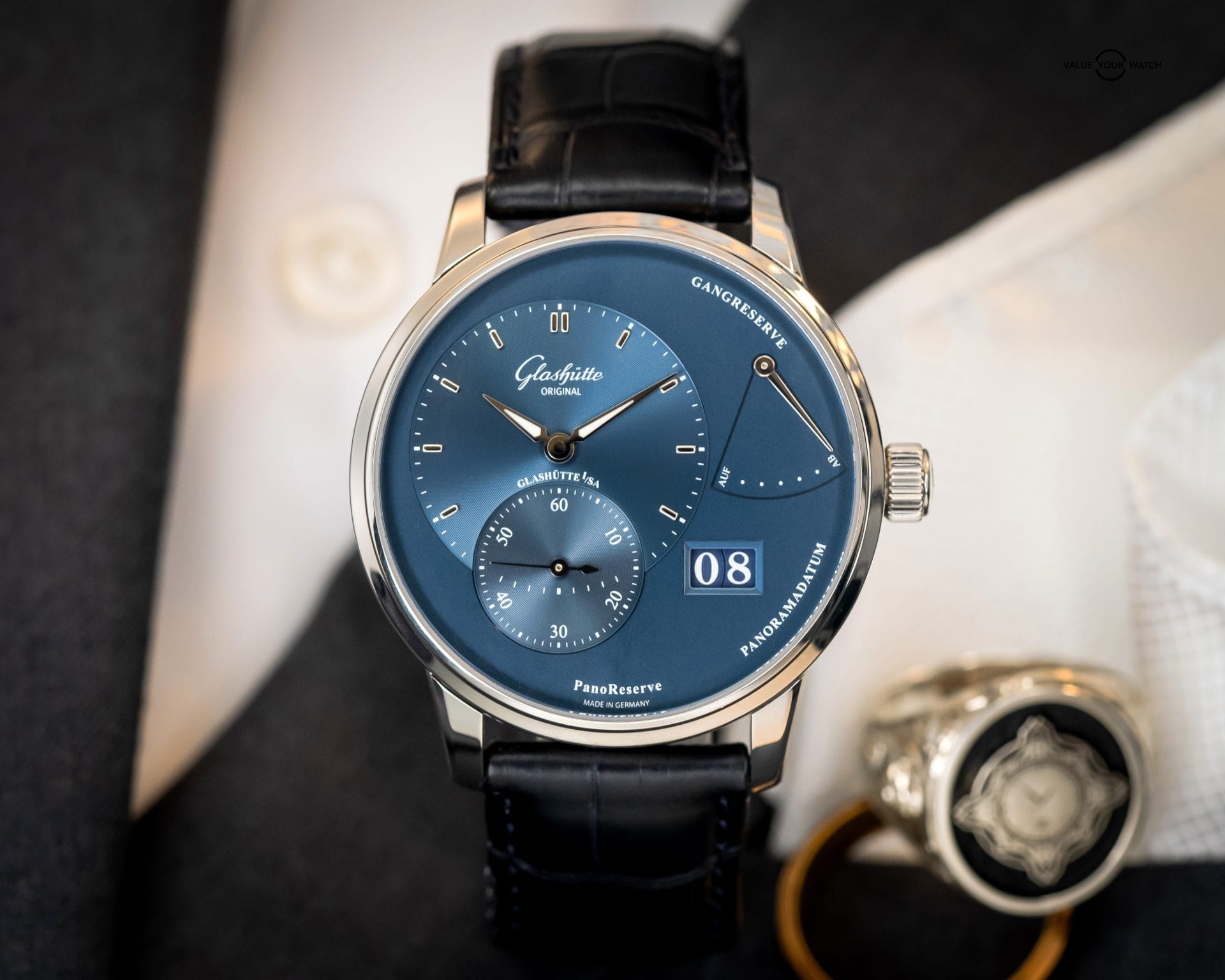 Glashutte Original PanoReserve Blue Dial 40mm – BOX & PAPERS – 1-65-01-26-12-61
