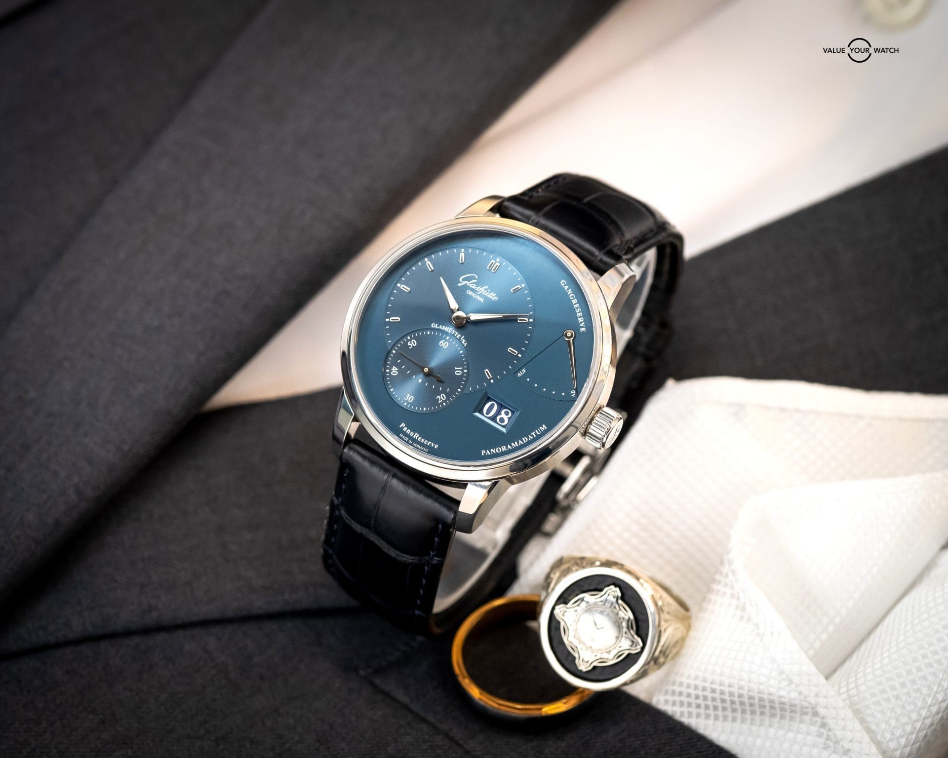 Glashutte Original PanoReserve Blue Dial 40mm – BOX & PAPERS – 1-65-01-26-12-61 - Image 9