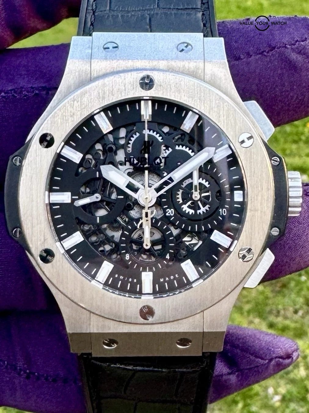 Hublot Aero Bang Big Bang 44 Steel Skeleton $17K MSRP 311.SX.1170.GR W/Papers 🔥
