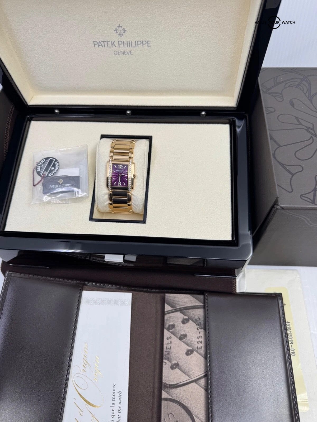 2024 Unworn Purple Dial Diamond Bezel Rose Gold 30mm Twenty-4 Box Papers - Image 4