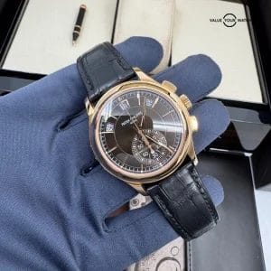 2021 Chocolate Brown Dial 18k Rose Gold Annual Calendar Chronograph Box Papers