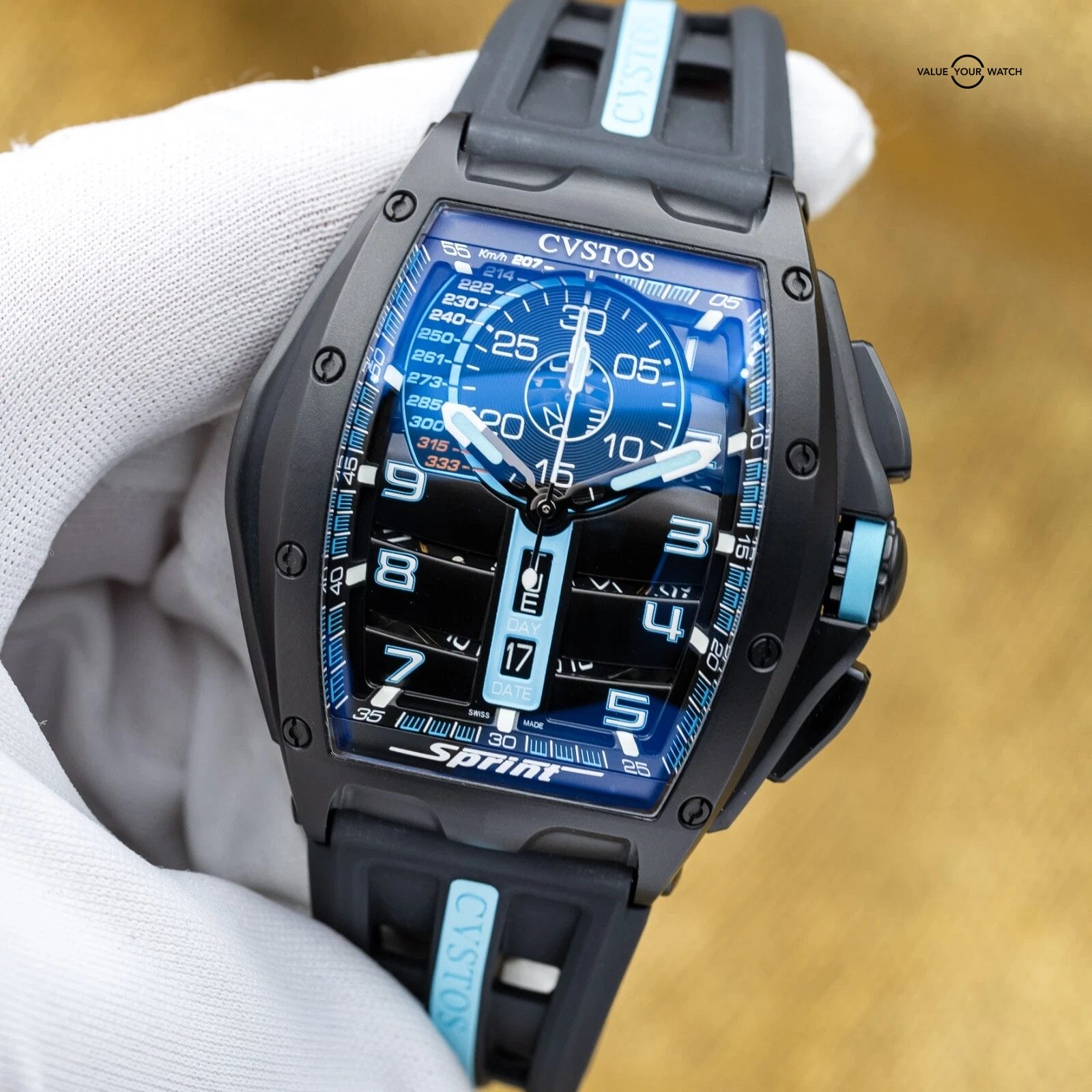 CVSTOS Challenge Chrono Sprint Titanium Blue Dial B01107.4112002 Brand New 2025 - Image 4