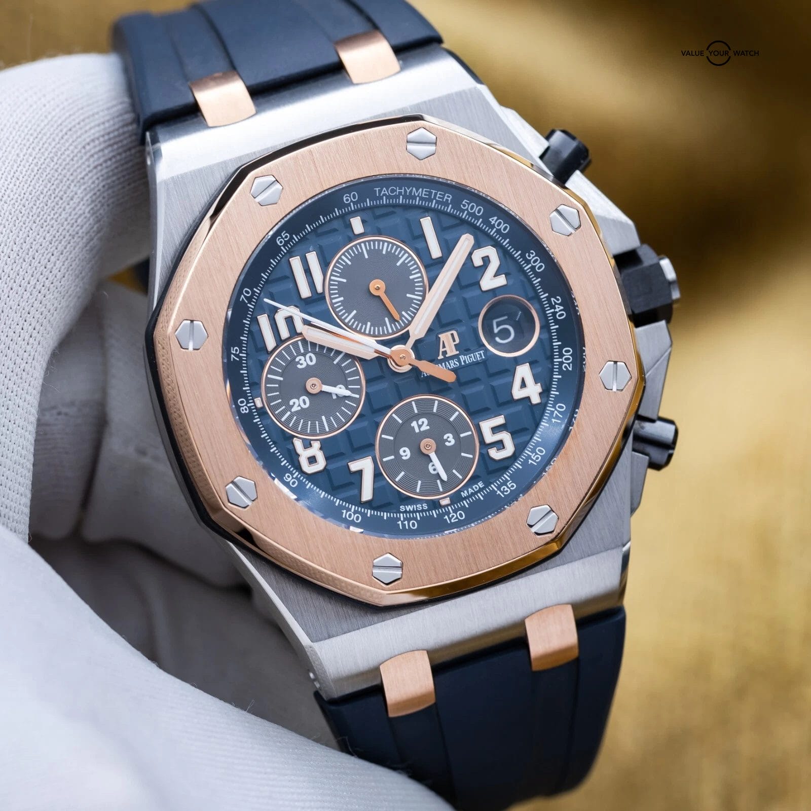 Audemars Piguet Royal Oak Offshore Chronograph 42mm Blue Dial 26471SR - Full Set - Image 5