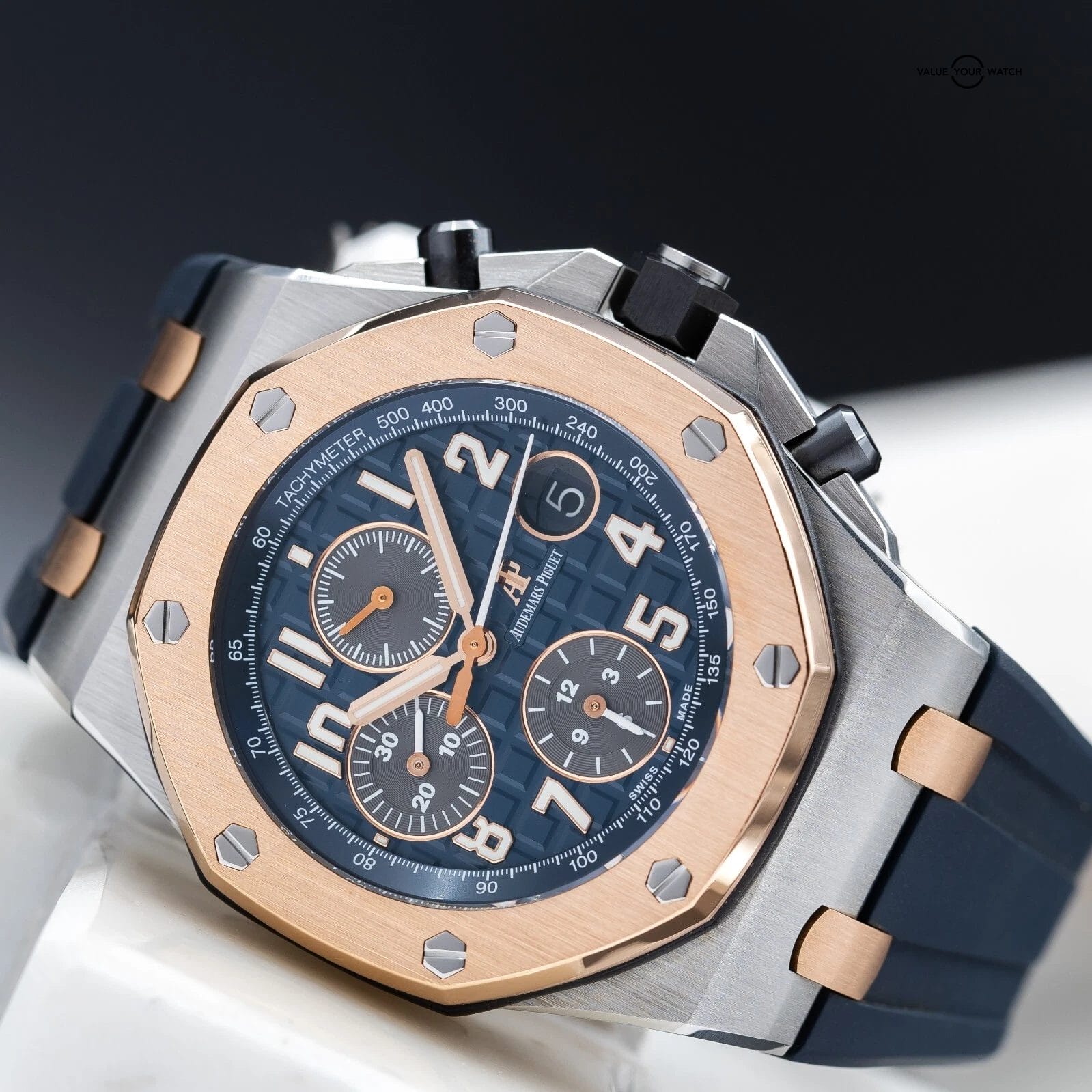 Audemars Piguet Royal Oak Offshore Chronograph 42mm Blue Dial 26471SR - Full Set - Image 12