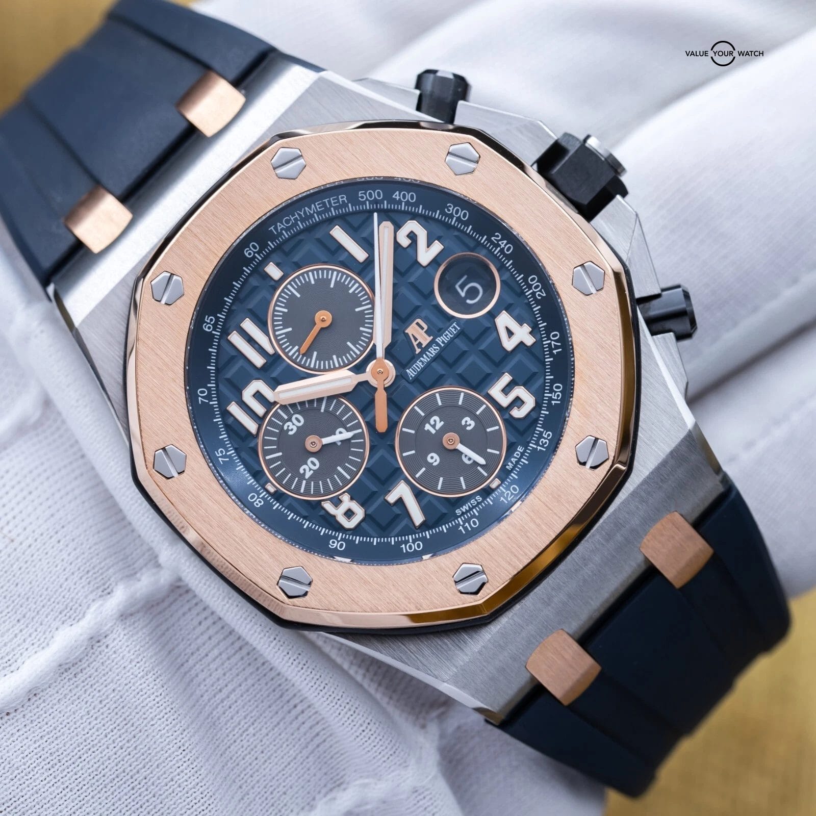 Audemars Piguet Royal Oak Offshore Chronograph 42mm Blue Dial 26471SR - Full Set - Image 13