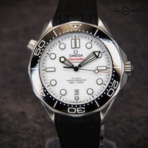 Omega Seamaster Diver 300M 42mm White Wave Dial 210.30.42.20.04.001 Rubber Strap