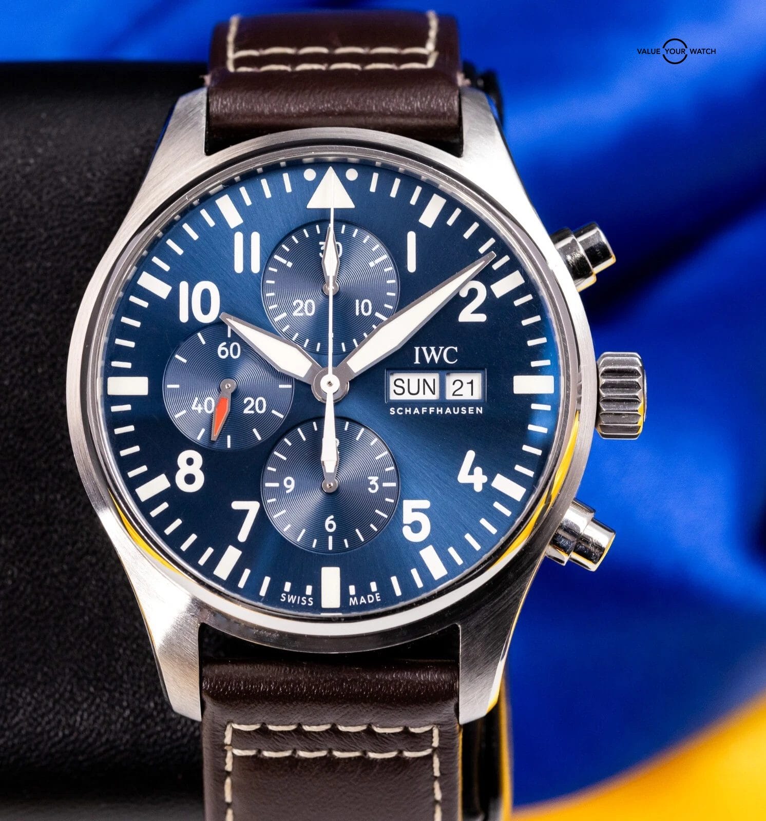 IWC Pilot's Chronograph IW377714 Le Petit Prince Blue Dial 43mm Box & Papers