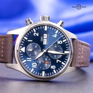 IWC Pilot&#8217;s Chronograph Le Petit Prince Blue Dial 43mm IW377714 Box &amp; Papers