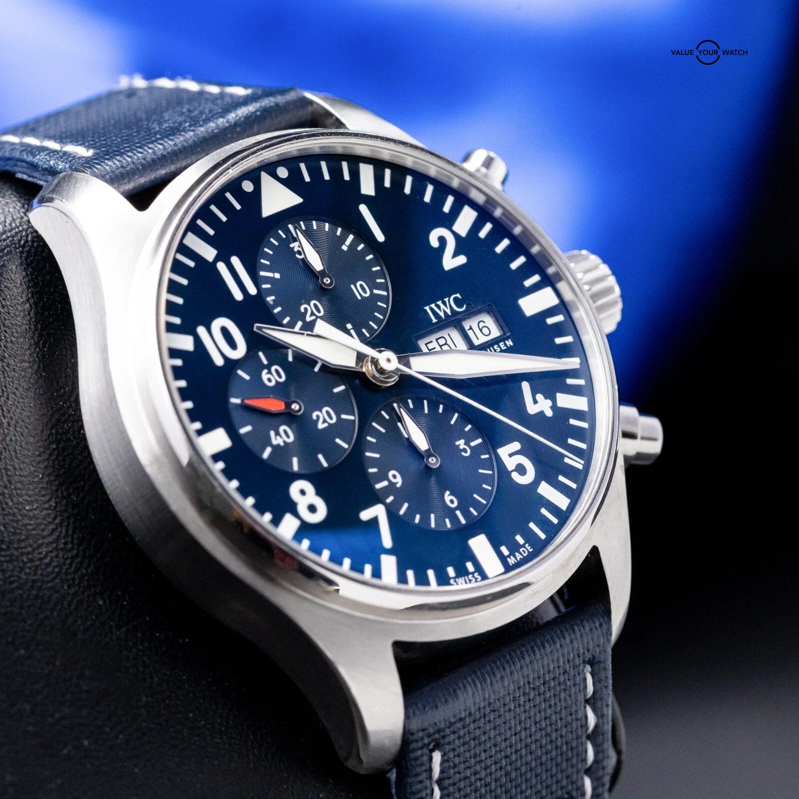 IWC Pilot's Chronograph Le Petit Prince Blue Dial 43mm with 3 Straps IW377714