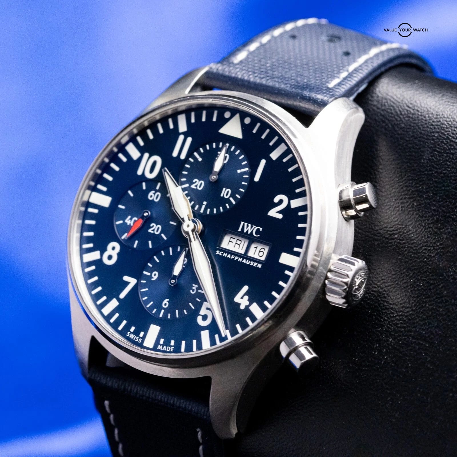 IWC Pilot's Chronograph Le Petit Prince Blue Dial 43mm with 3 Straps IW377714 - Image 8