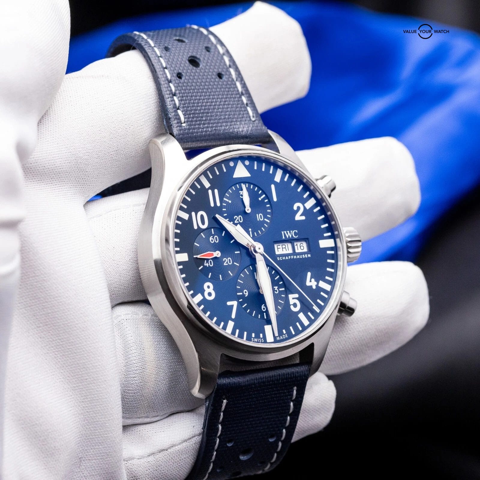 IWC Pilot's Chronograph Le Petit Prince Blue Dial 43mm with 3 Straps IW377714 - Image 9