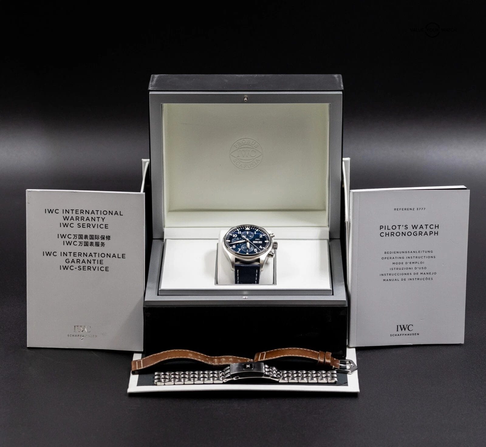 IWC Pilot's Chronograph Le Petit Prince Blue Dial 43mm with 3 Straps IW377714 - Image 14