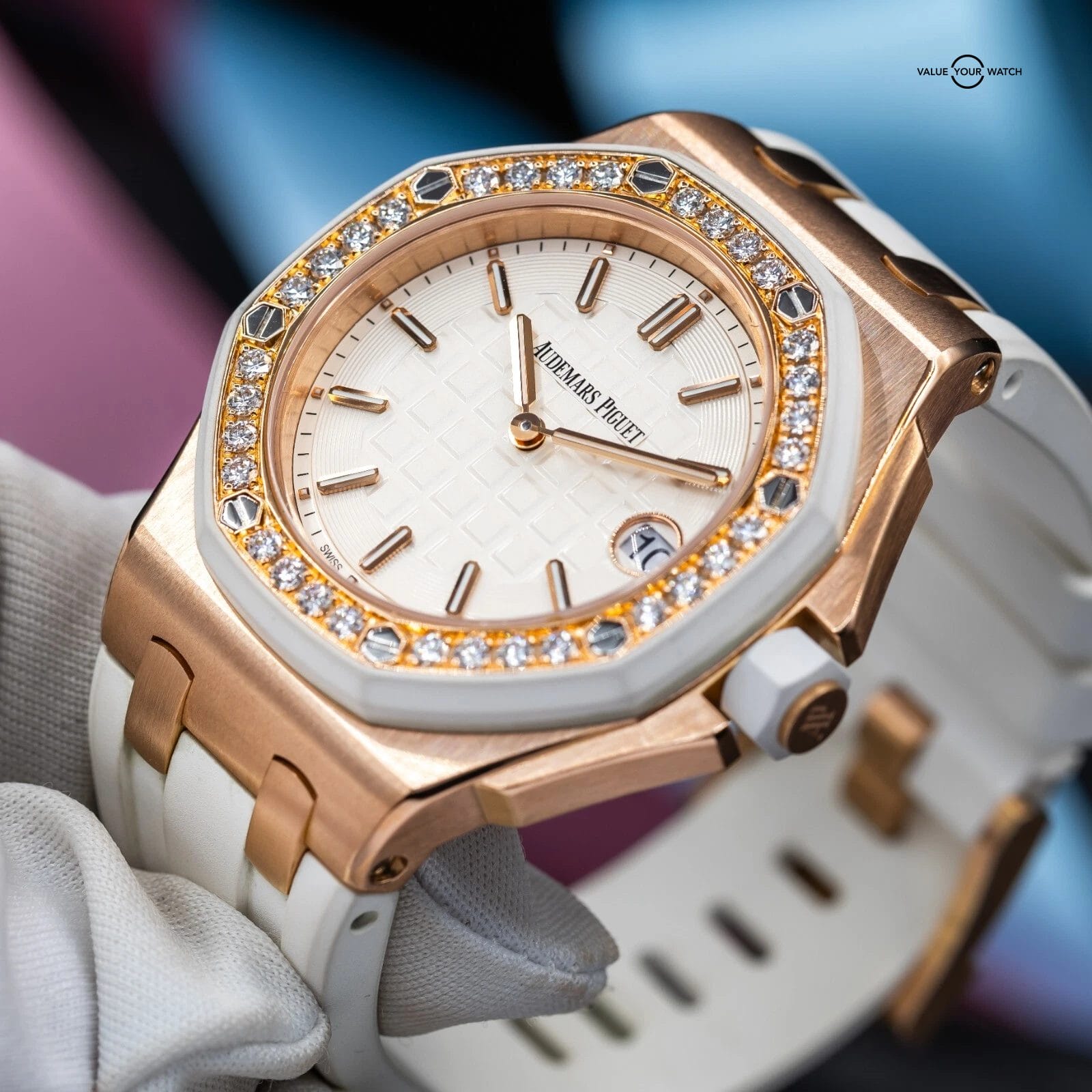 Audemars Piguet Royal Oak Offshore Rose Gold/Diamond Bezel 37mm Ladies 67540OK - Image 7