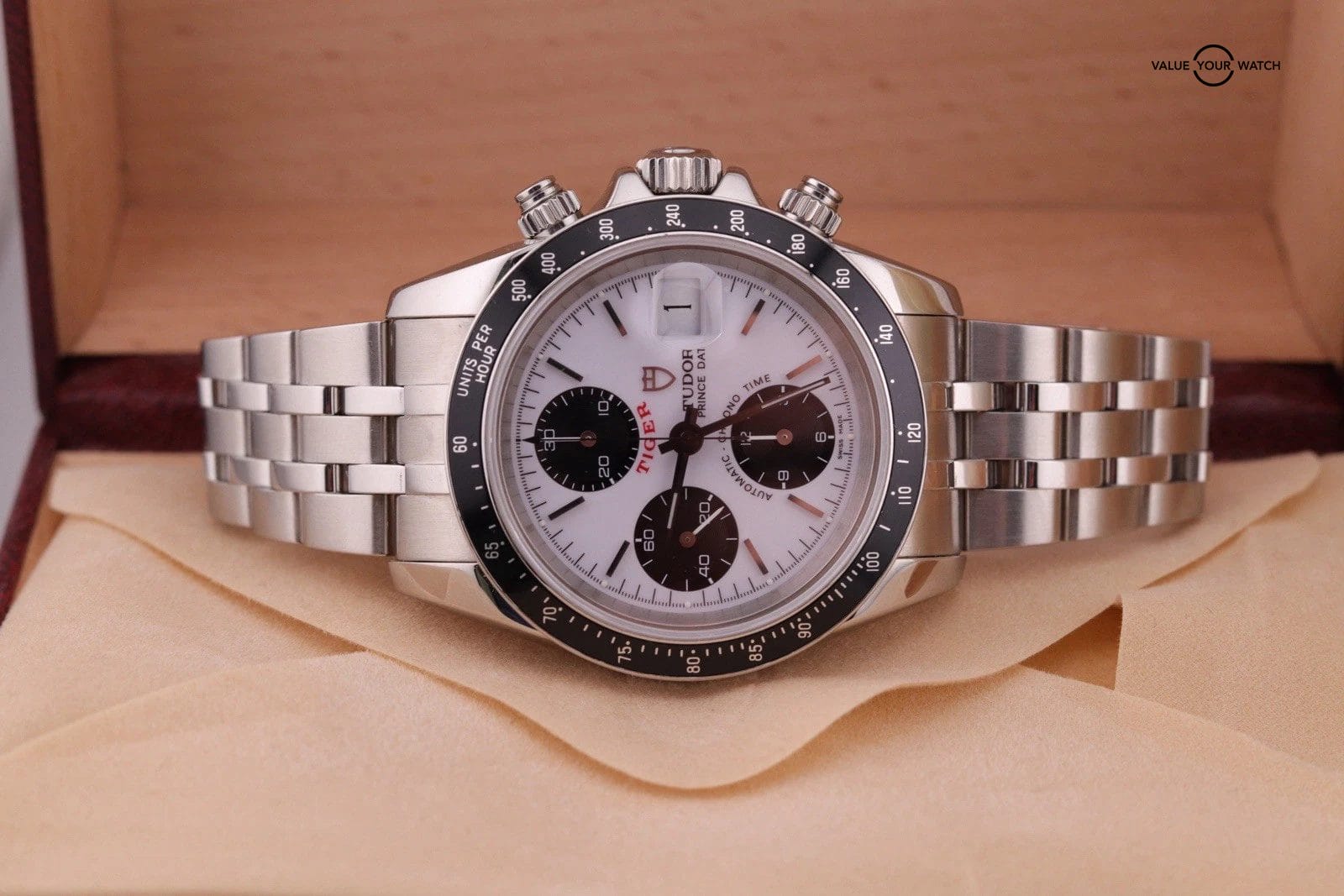 Tudor Prince Date Tiger Chronograph 79260 White Panda Dial | Box And Papers