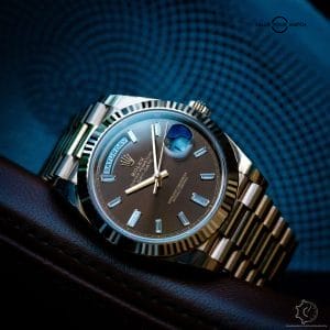 2024 Rolex Day-Date 40 Chocolate Brown Dial Diamond Rose Gold President &#8211; 228235