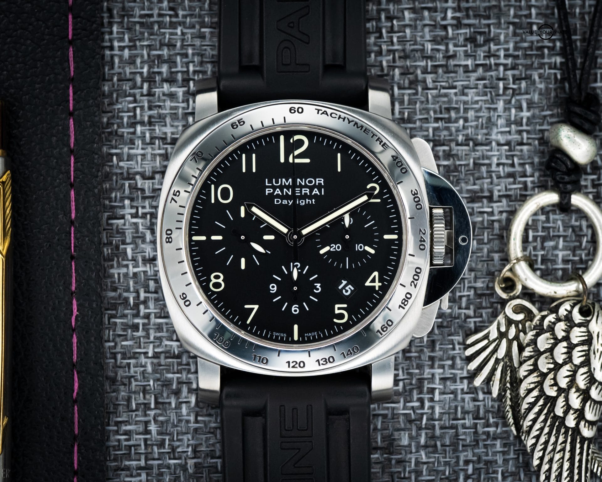 Panerai PAM00196 Luminor Daylight Chronograph 44mm Stainless Steel– BOX & PAPERS
