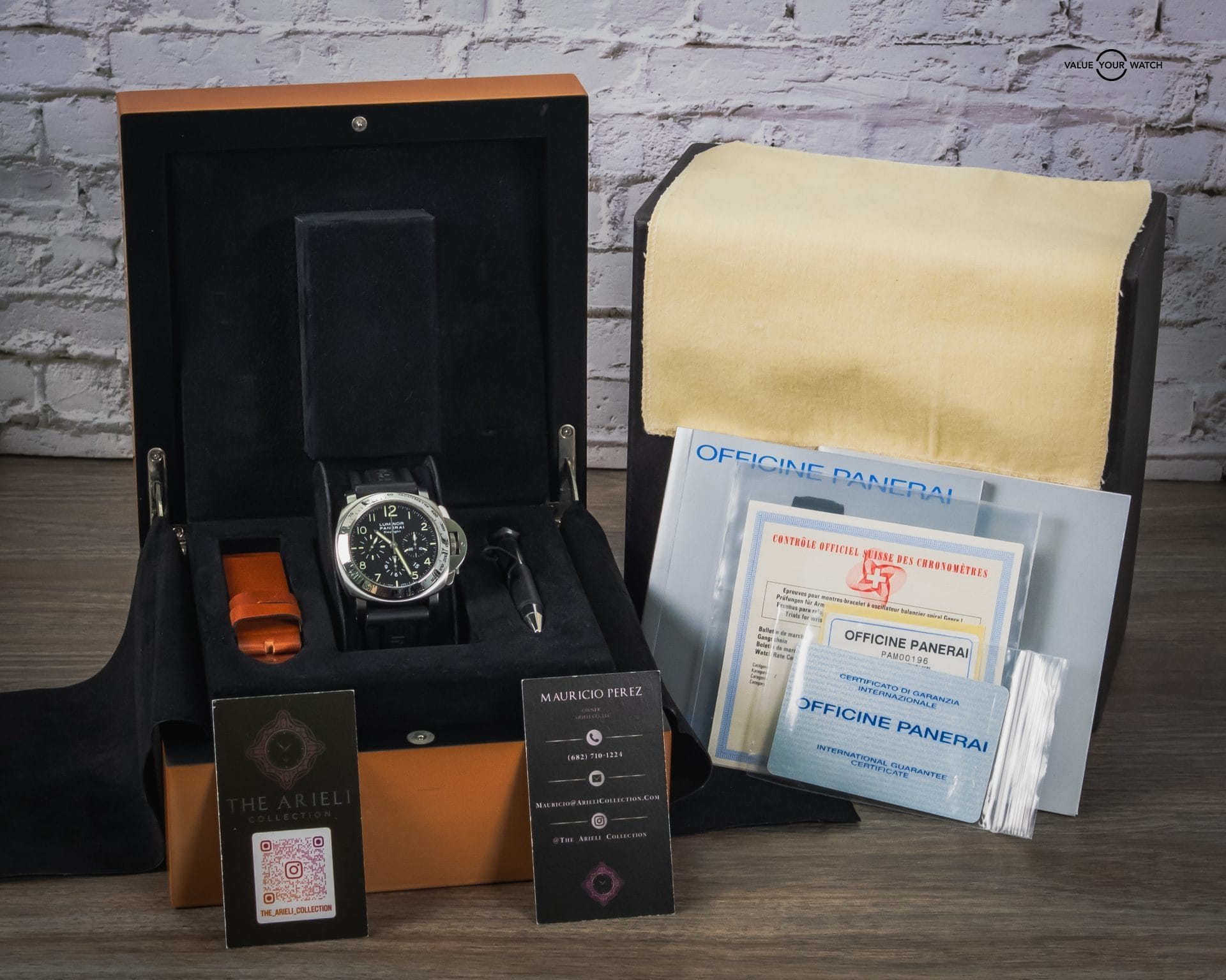 Panerai PAM00196 Luminor Daylight Chronograph 44mm Stainless Steel– BOX & PAPERS - Image 2