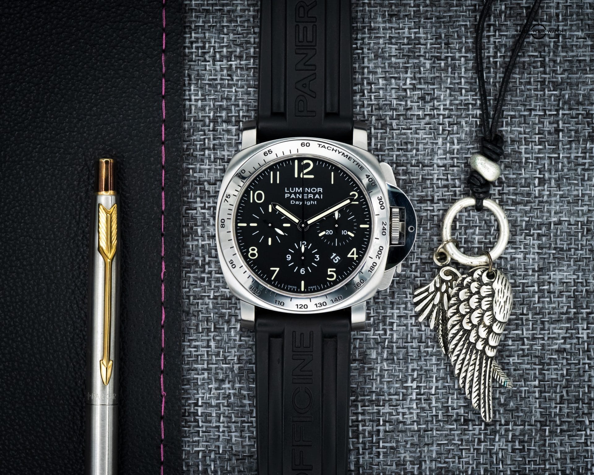 Panerai PAM00196 Luminor Daylight Chronograph 44mm Stainless Steel– BOX & PAPERS - Image 3