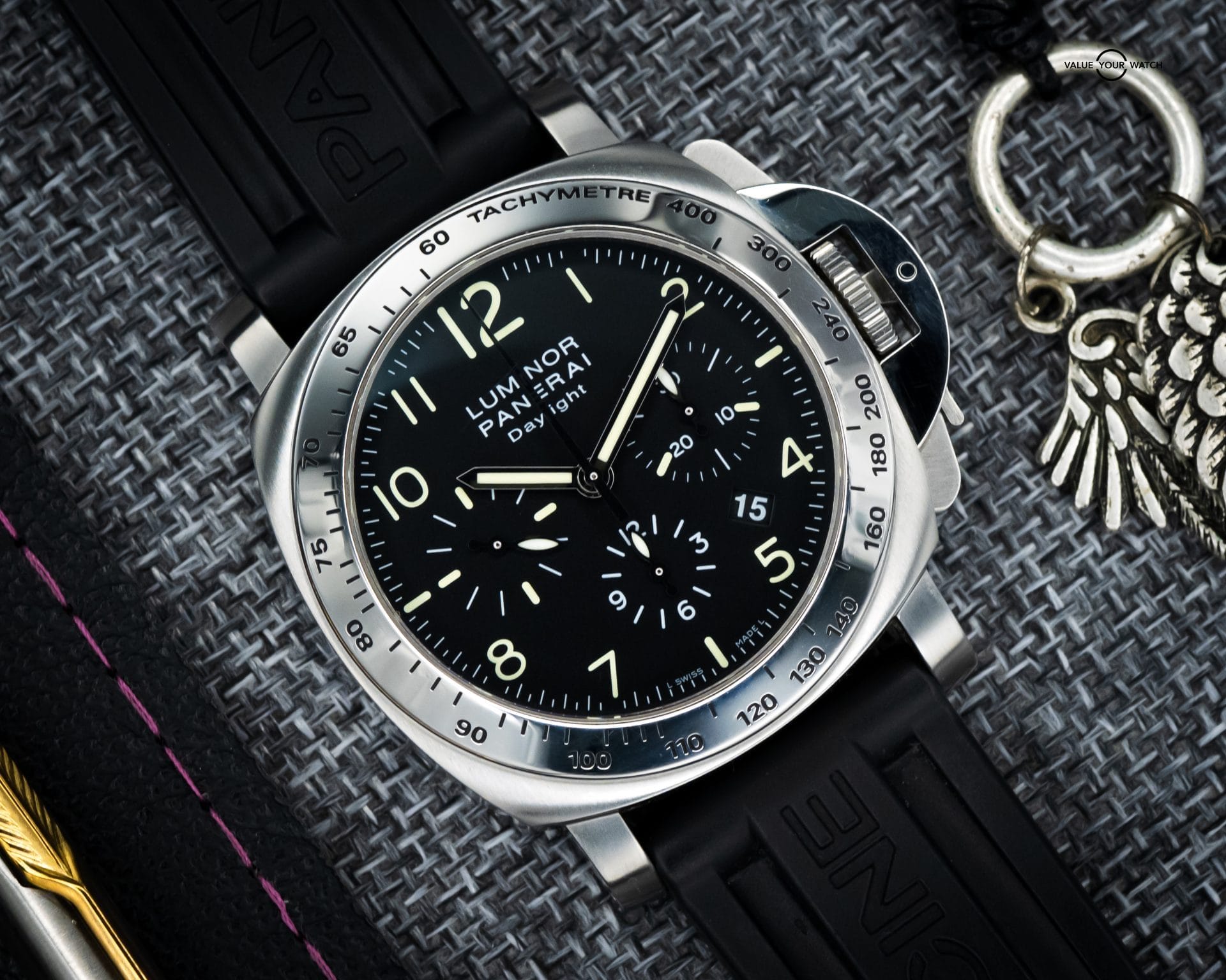 Panerai PAM00196 Luminor Daylight Chronograph 44mm Stainless Steel– BOX & PAPERS - Image 11