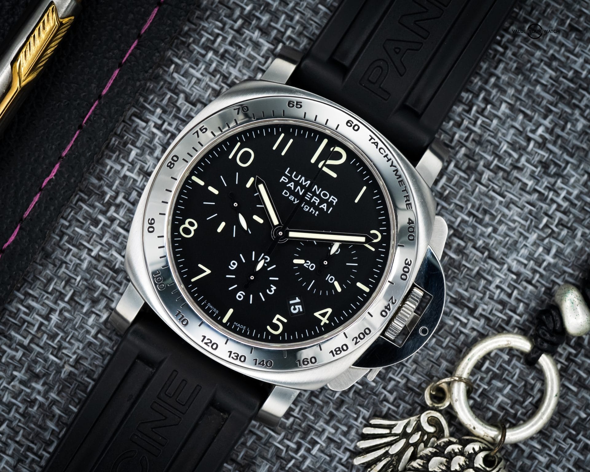 Panerai PAM00196 Luminor Daylight Chronograph 44mm Stainless Steel– BOX & PAPERS - Image 12