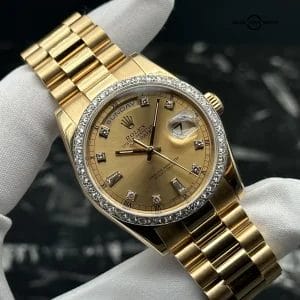 Rolex Day Date Diamond 36mm 118238 Box Papers 2008 18K Yellow Gold “President”