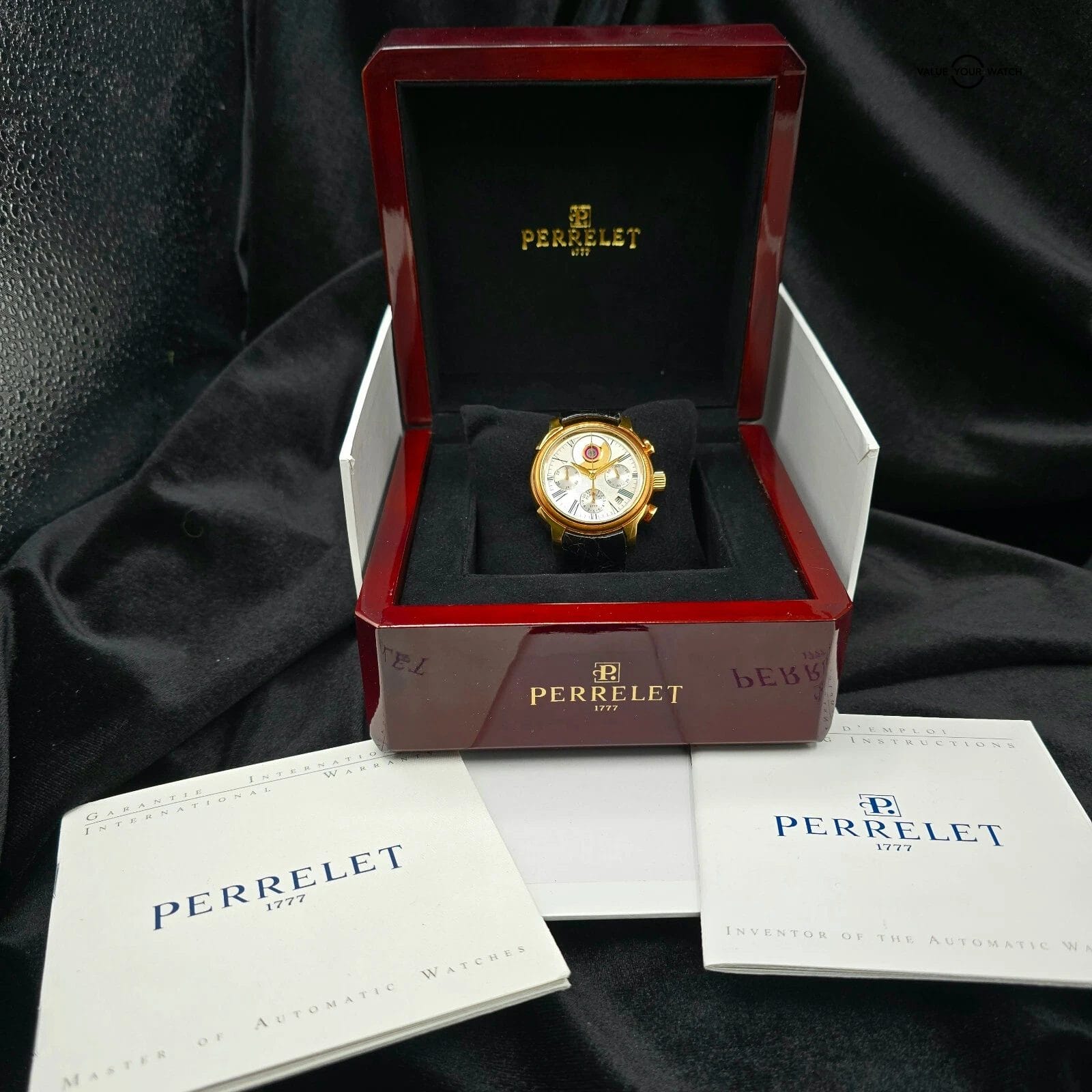 Perrelet Hommage 1834 Double Rotor Chronograph, 18k yellow gold 40mm, full set! - Image 2