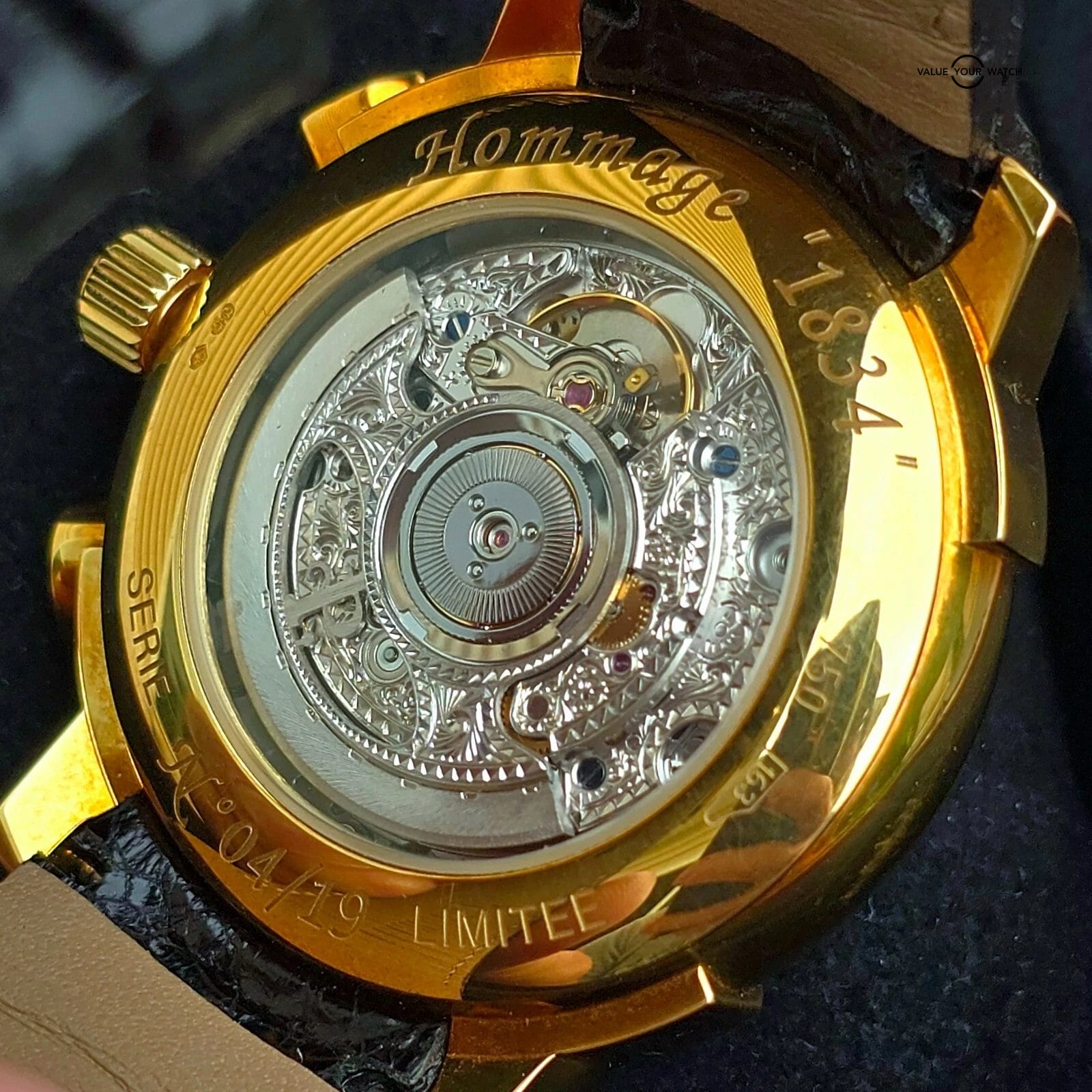 Perrelet Hommage 1834 Double Rotor Chronograph, 18k yellow gold 40mm, full set! - Image 7