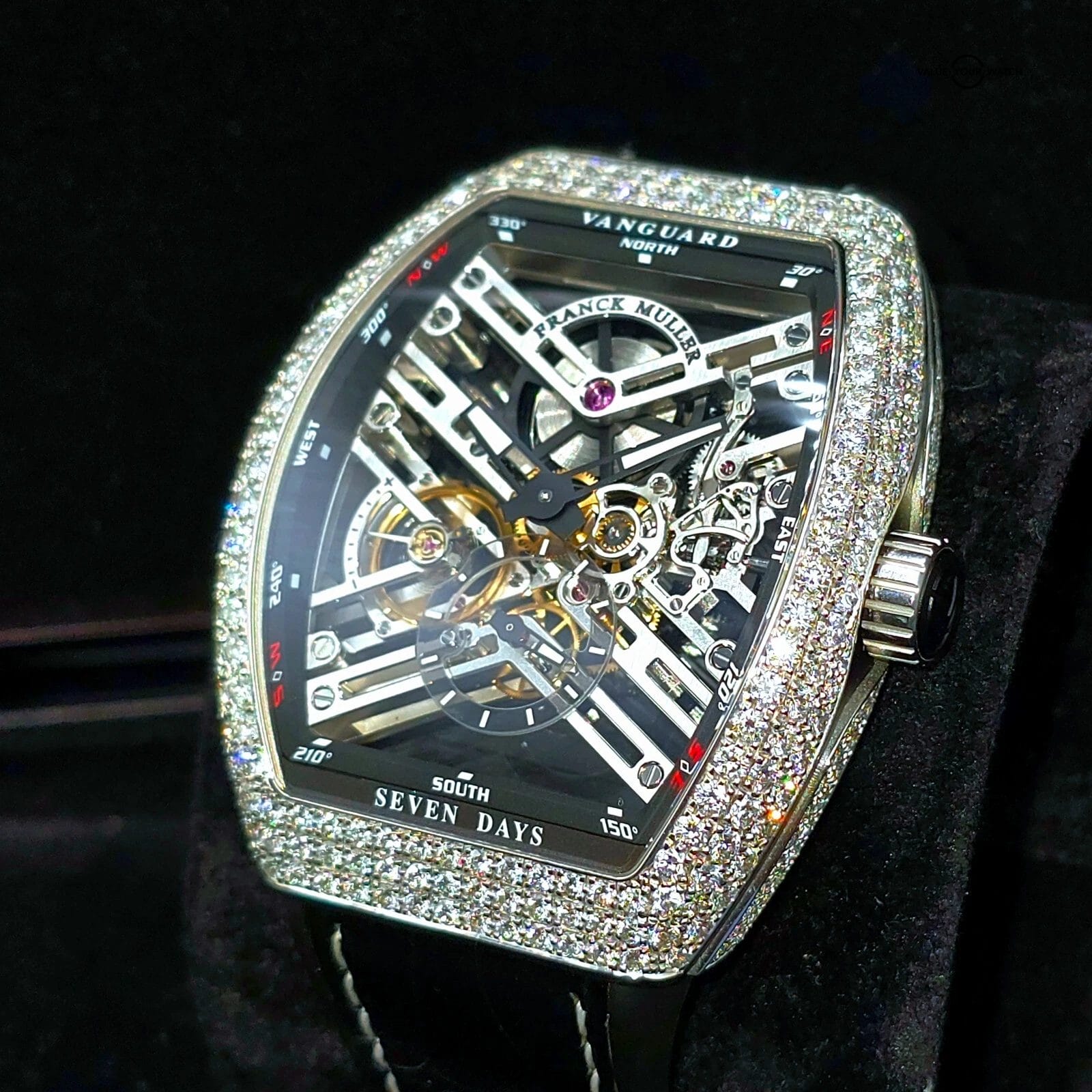 Franck Muller Vanguard Seven Days Skeleton Factory Diamonds! Full set 2022 VIDEO - Image 6