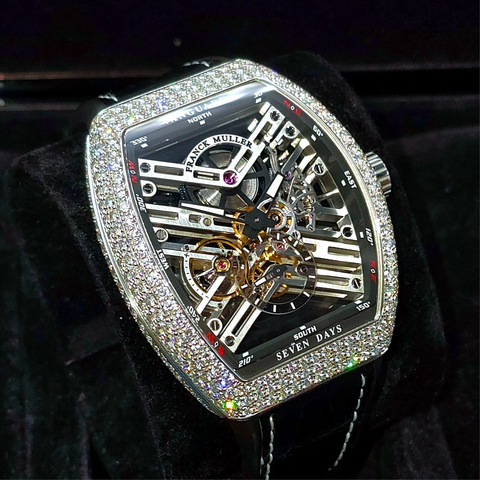 Franck Muller Vanguard Seven Days Skeleton Factory Diamonds! Full set 2022 VIDEO