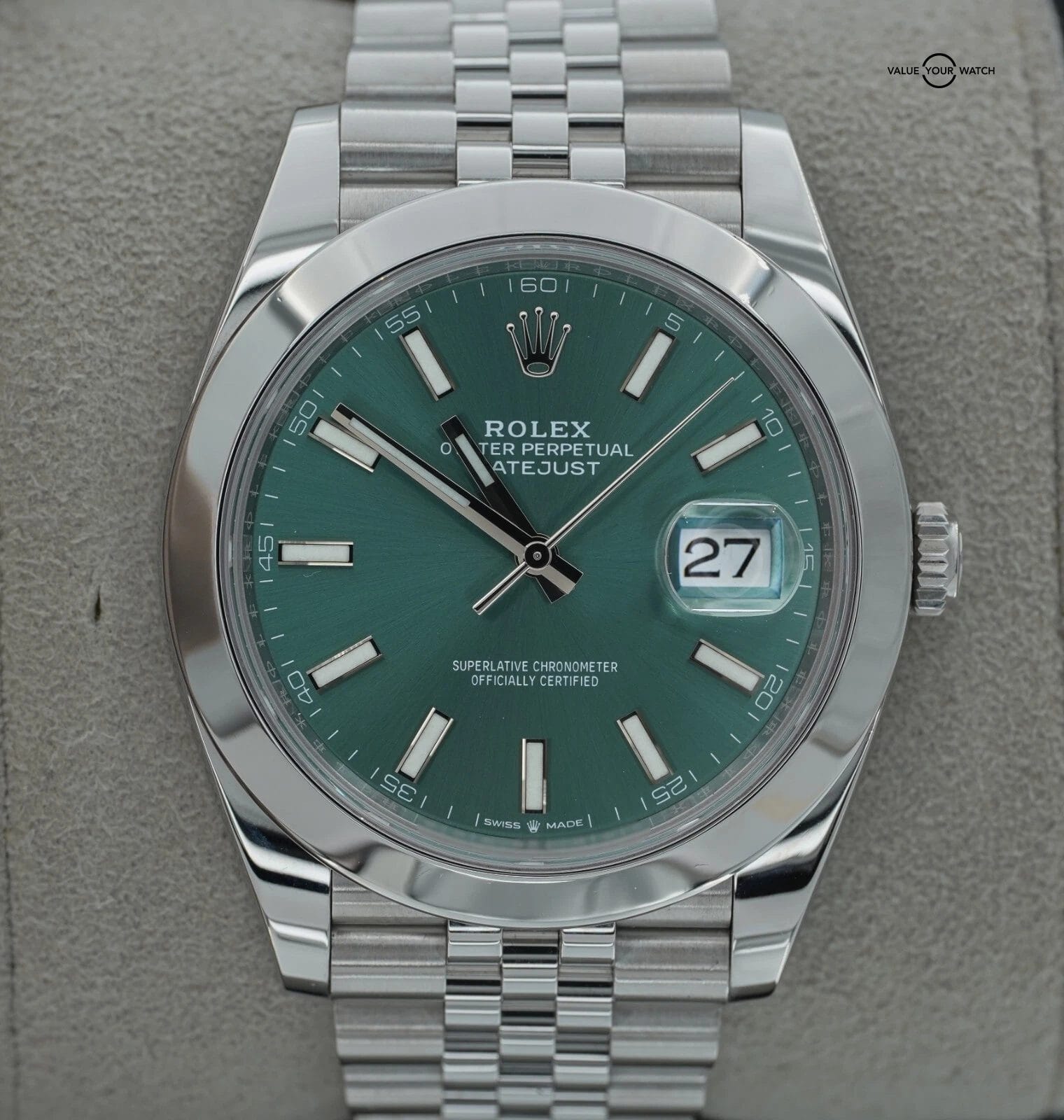Rolex Datejust 41 126300 Jubilee Mint Green Stick Dial BOXES/PAPERS! - Image 16