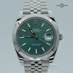 Rolex Datejust 41 126300 Jubilee Mint Green Stick Dial BOXES/PAPERS!