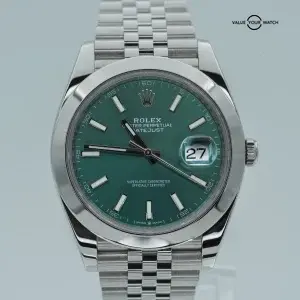 Rolex Datejust 41 126300 Jubilee Mint Green Stick Dial BOXES/PAPERS!