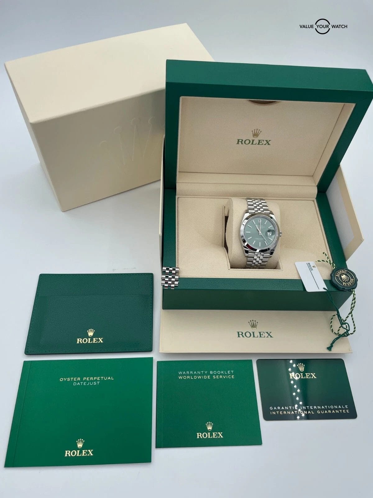 Rolex Datejust 41 126300 Jubilee Mint Green Stick Dial BOXES/PAPERS! - Image 19