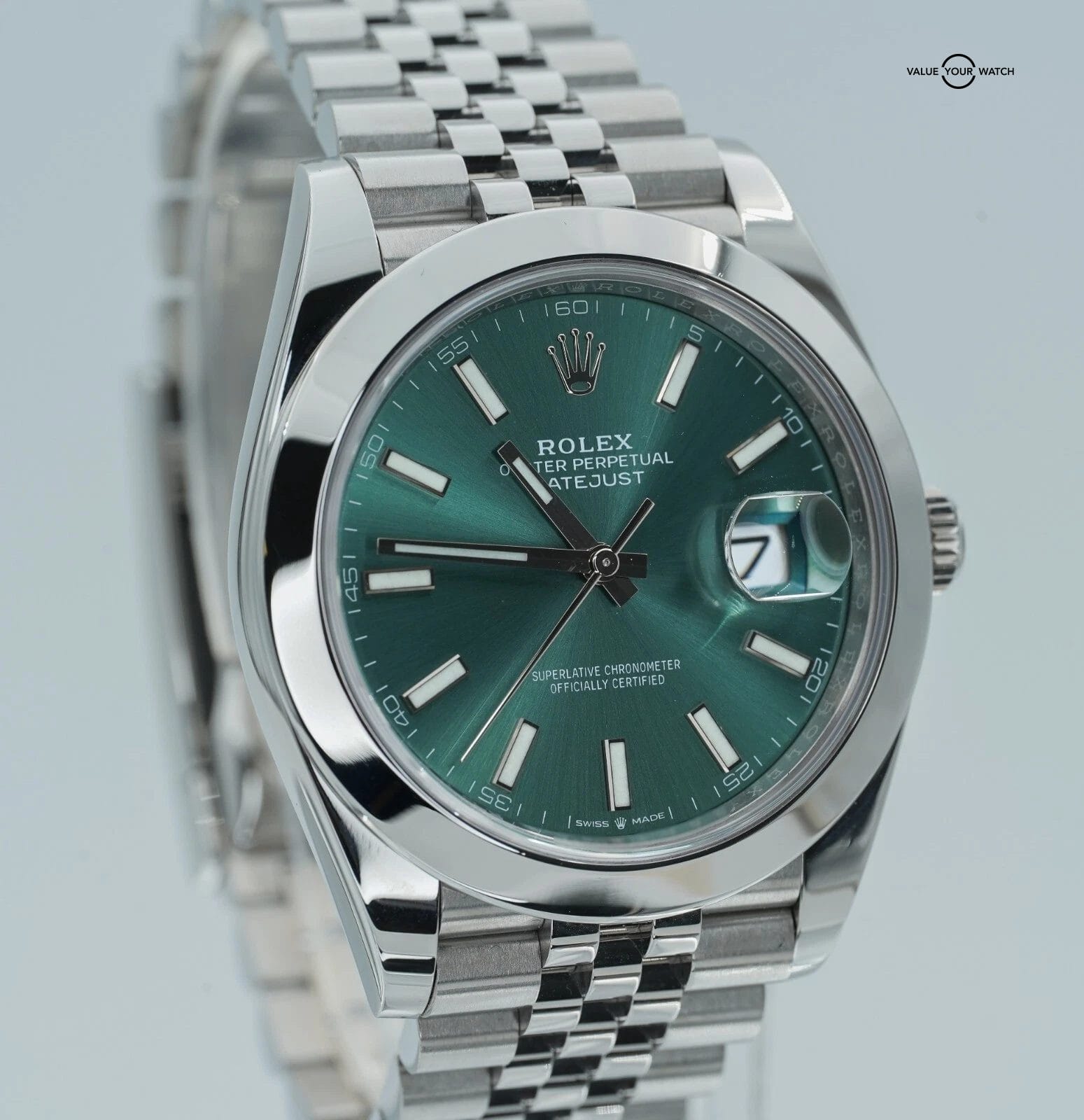 Rolex Datejust 41 126300 Jubilee Mint Green Stick Dial BOXES/PAPERS! - Image 20