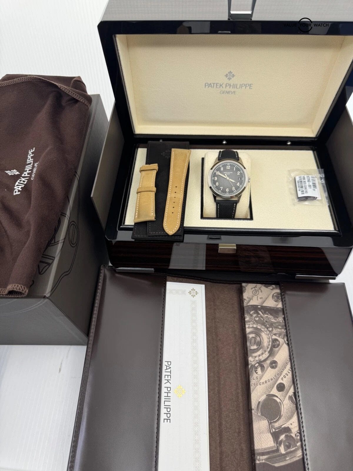 2023 MINT Grain Textured Dial 18k White Gold Box Papers Calatrava Box Papers - Image 7