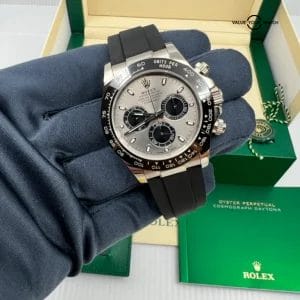 2021 Papers MINT Rolex 116519LN Cosmograph Daytona Ghost 18K White Gold Ceramic