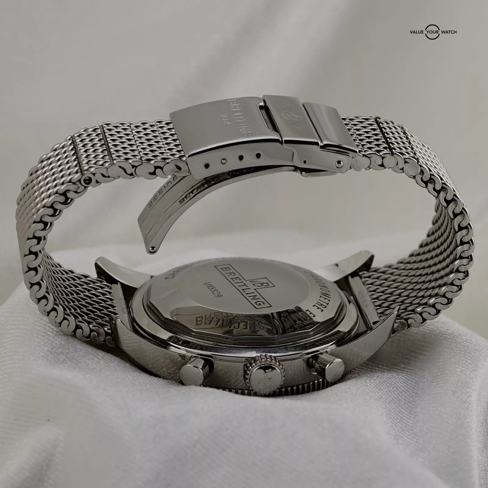 BREITLING SUPEROCEAN HERITAGE 46mm Chrono U13320 18k GOLD Black Dial Extra Strap - Image 6