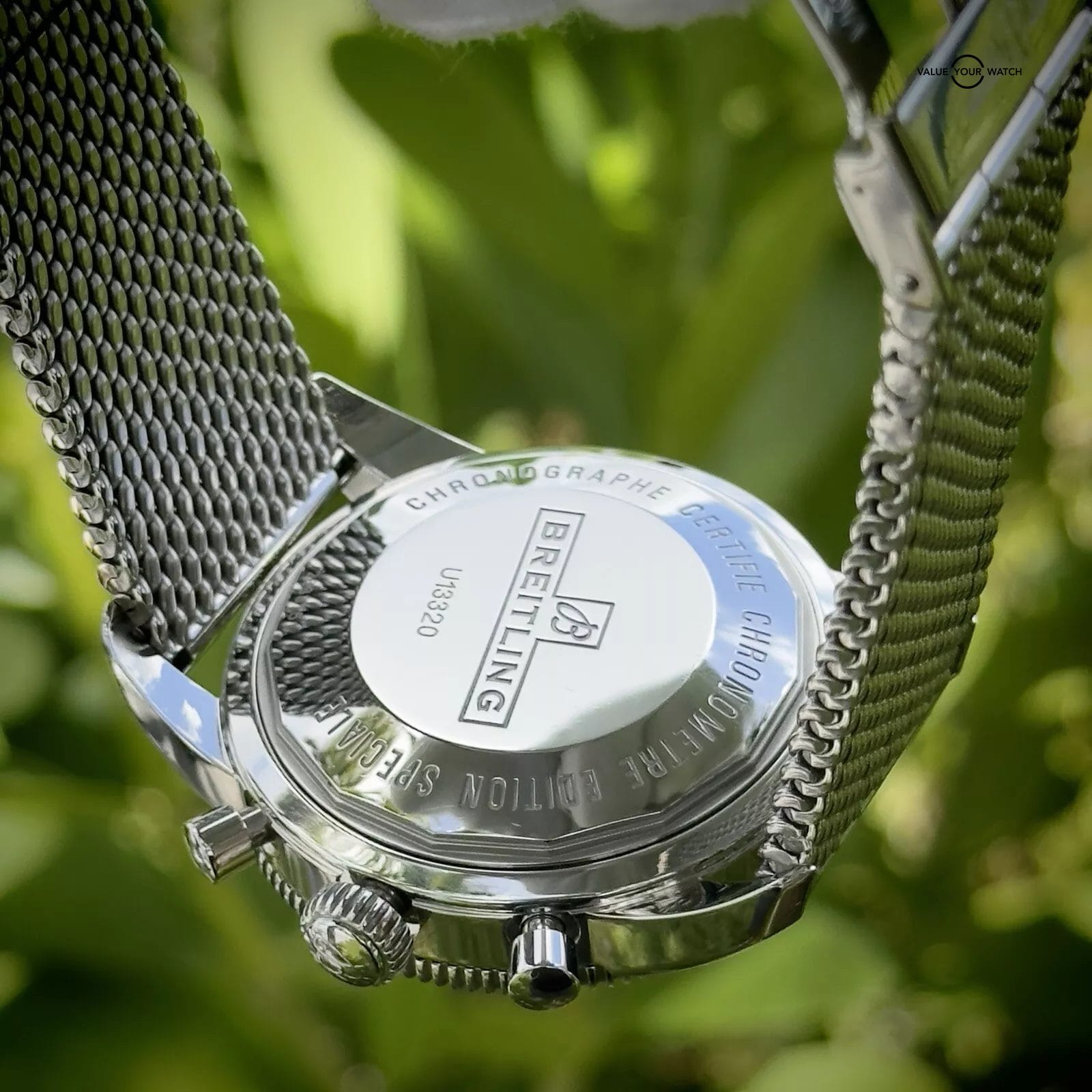 BREITLING SUPEROCEAN HERITAGE 46mm Chrono U13320 18k GOLD Black Dial Extra Strap - Image 11