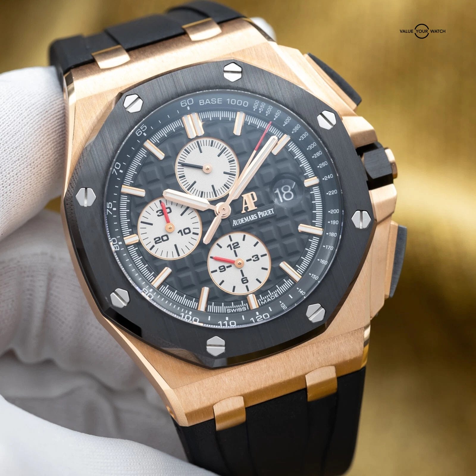 Audemars Piguet Royal Oak Offshore Chronograph 44mm Rose Gold 26401RO Full Set - Image 14