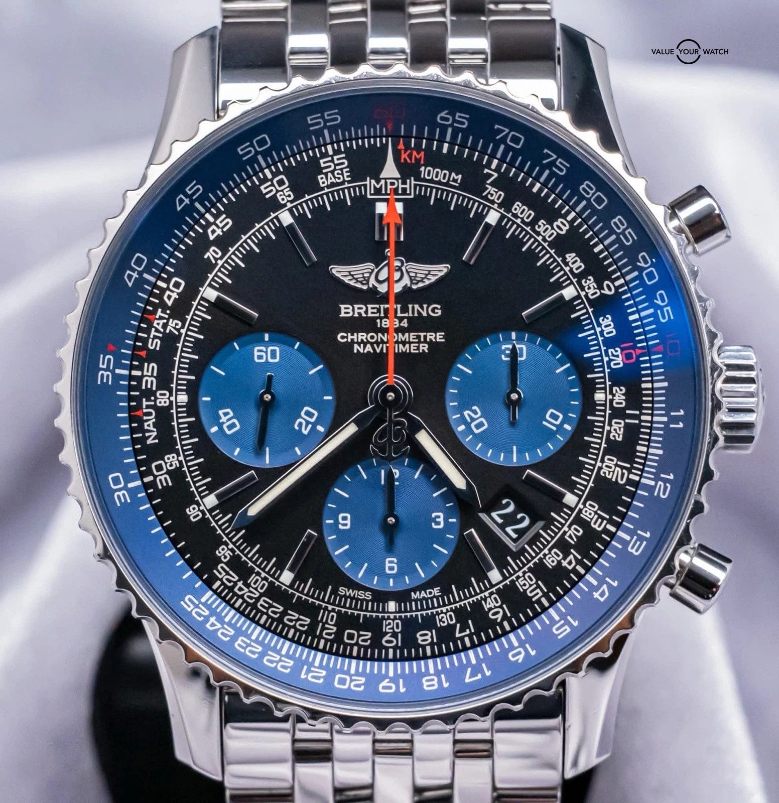 Breitling Navitimer 01 Blue Edition Limited of 1000 Blue Eye Black Dial AB0121 - Image 6