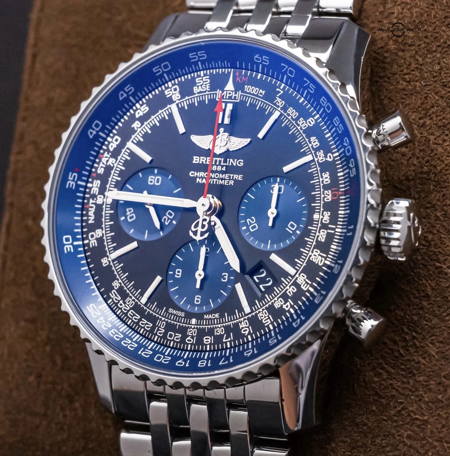 Breitling Navitimer 01 Blue Edition Limited of 1000 Blue Eye Black Dial AB0121 - Image 8
