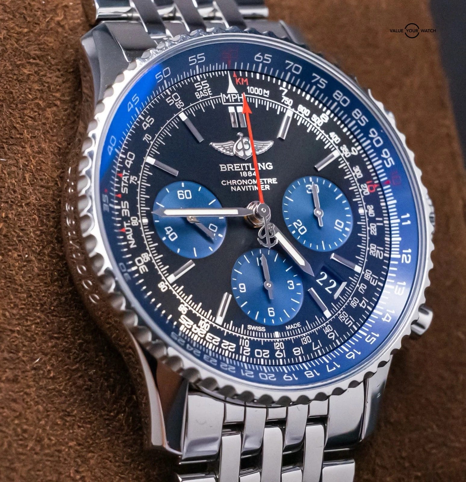 Breitling Navitimer 01 Blue Edition Limited of 1000 Blue Eye Black Dial AB0121 - Image 11
