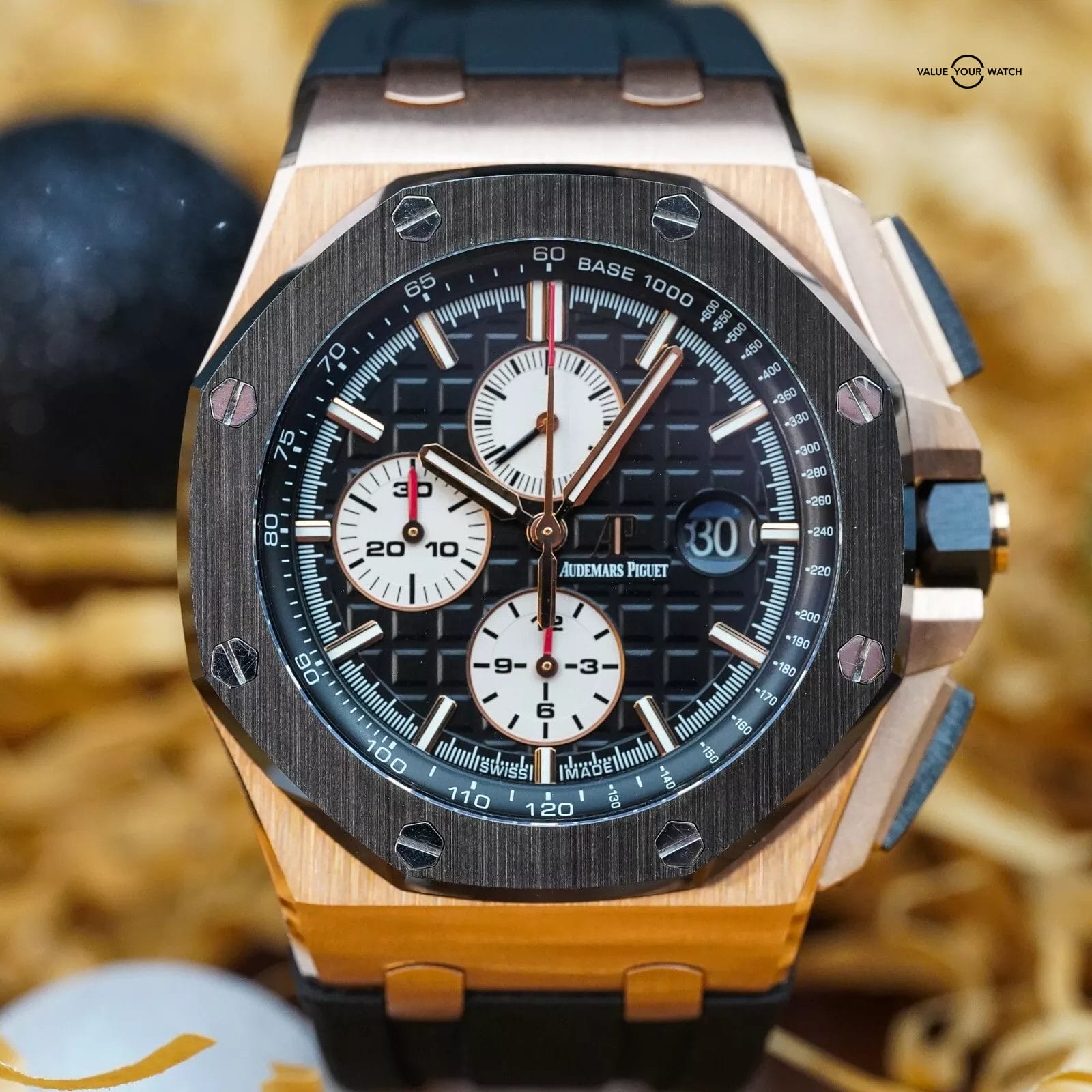 Audemars Piguet Royal Oak Offshore Men's Black Ceramic Gold Watch 44mm - 26401RO