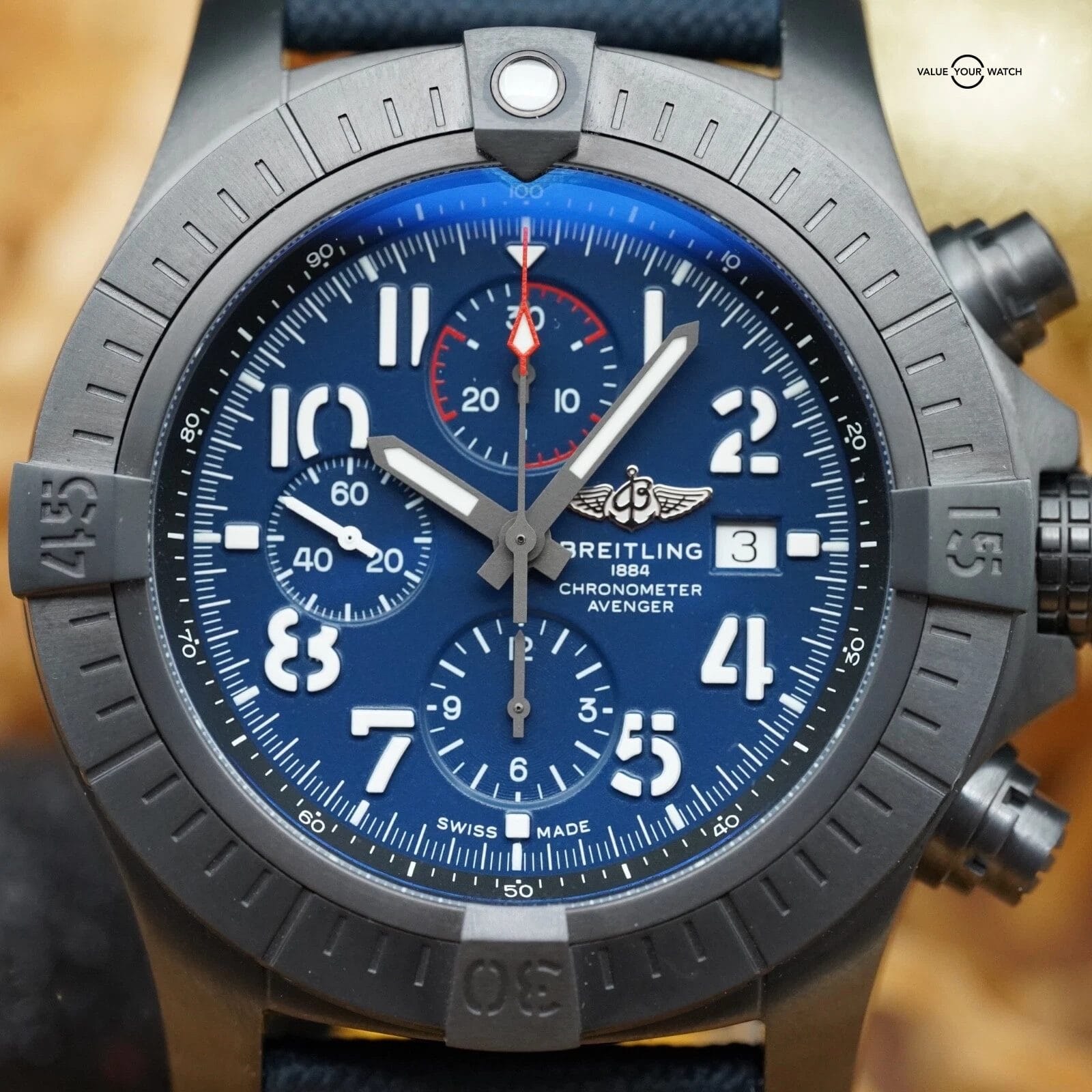 Breitling Super Avenger Chrono - Night Mission 48 - V13375 Complete, Warranty - Image 12