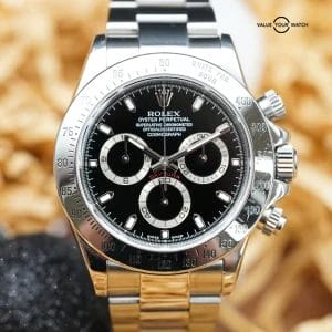 Rolex Daytona 116520 Black Dial Stainless Steel &#8211; SERVICED &#8211; WARRANTY 2027