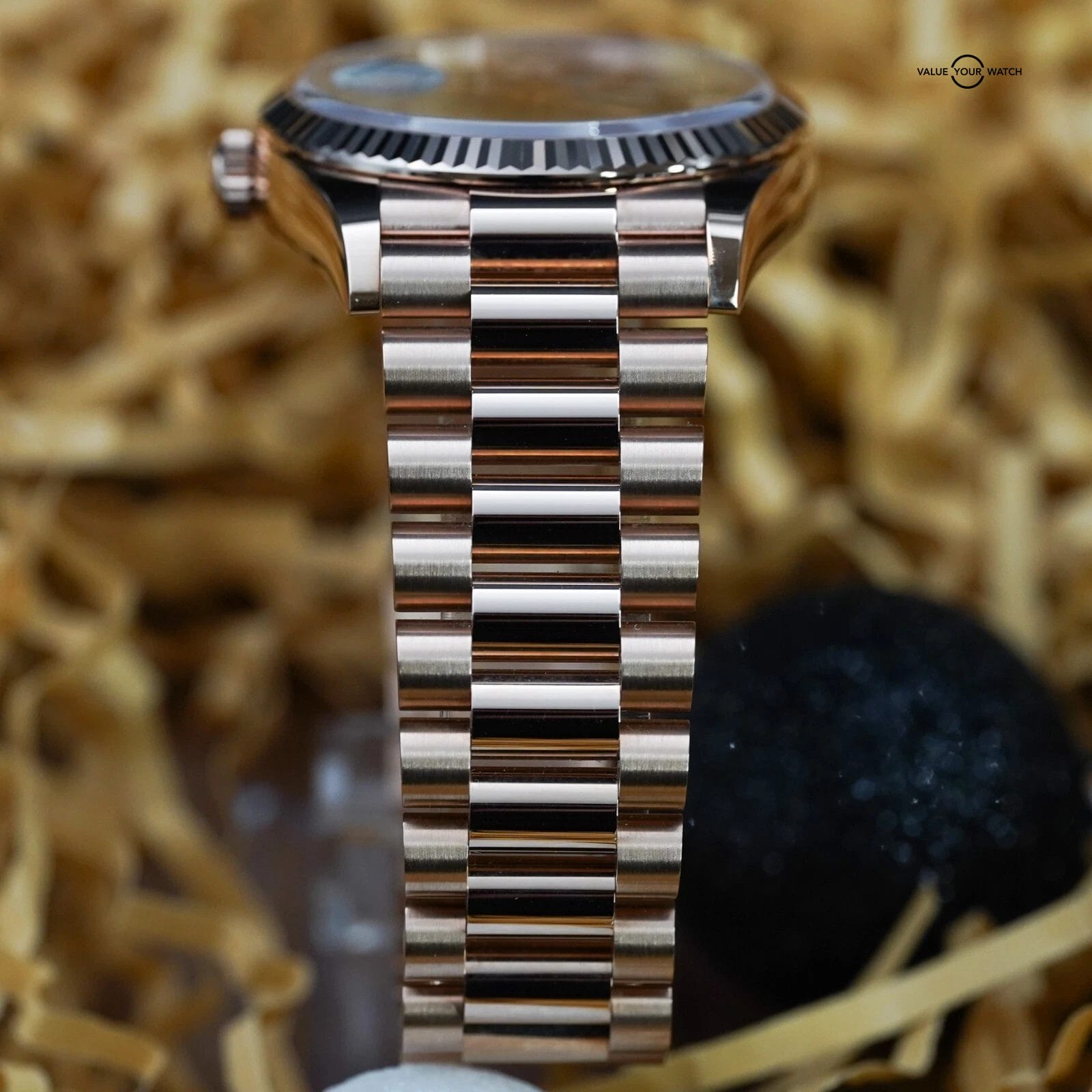 Rolex Day Date President 128235 - Eisenkiesel Diamond 18k Rose Gold 36 COMPLETE - Image 9