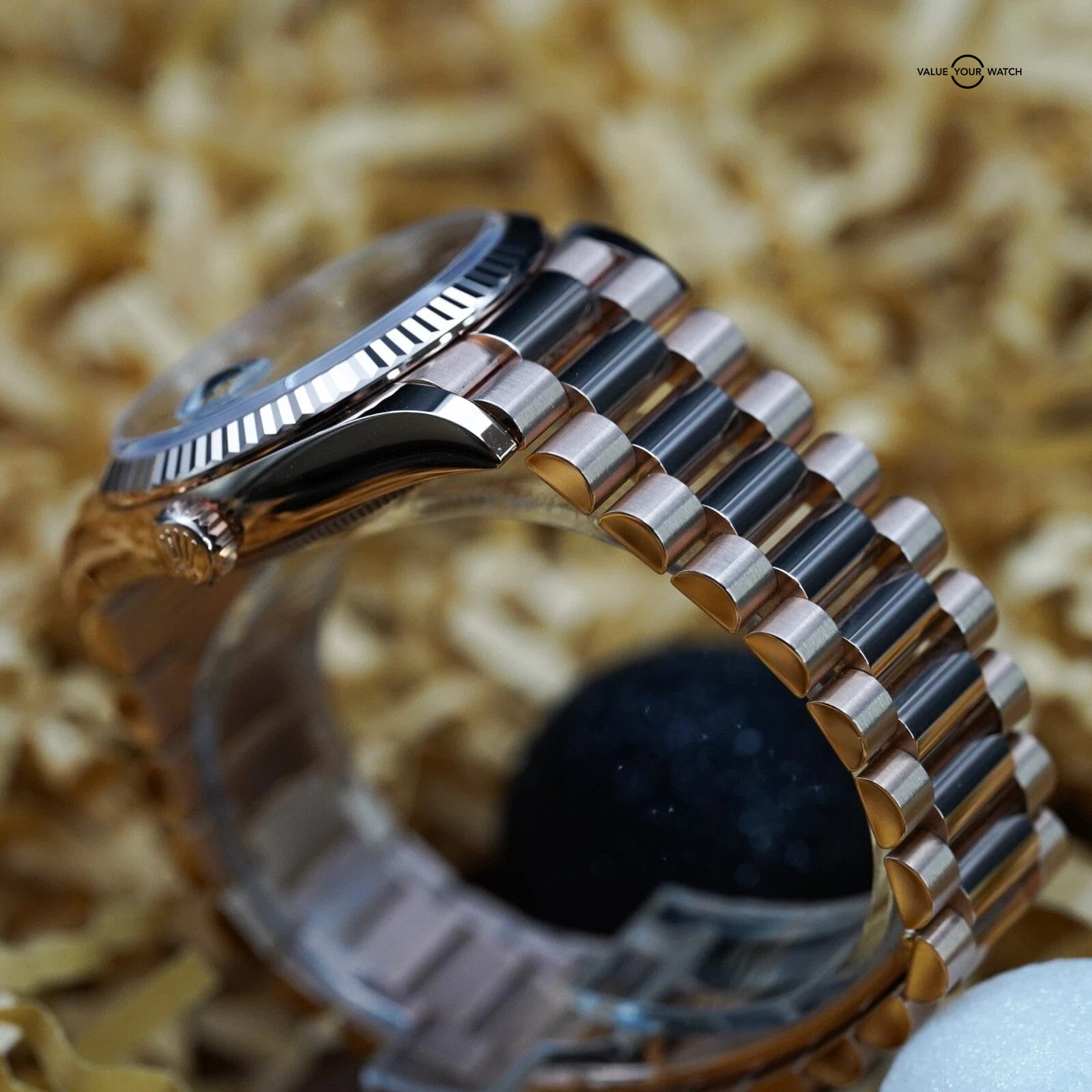 Rolex Day Date President 128235 - Eisenkiesel Diamond 18k Rose Gold 36 COMPLETE - Image 10